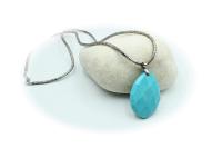 Turquoise Blue Stone Statement Pendant