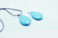 Turquoise Blue Stone Statement Pendant