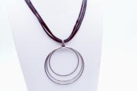 Multi Circle Strand Statement Necklace in Stainless Steel 