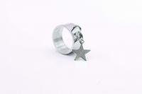 Stainless Steel Ring With Star Dangle Charm