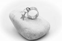 Stainless Steel Ring With Star Dangle Charm