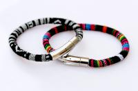 Ethnic Multicolour Rope Bracelet With Steel Clasp - 2 Designs