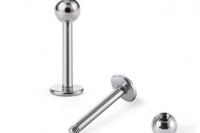 Labrets - Black And Silver Spikes and Ball