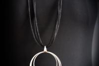 Multi Circle Strand Statement Necklace in Stainless Steel