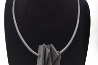 Rubber Geometric Block Necklace