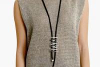 Rubber Geometric Multi Strip Necklace