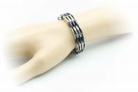 Steel and Silicone Slat Bracelet