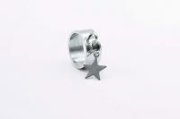 Stainless Steel Ring With Star Dangle Charm