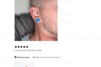 Fake Ear Plug Stretcher In Stone - Blue, Red or White