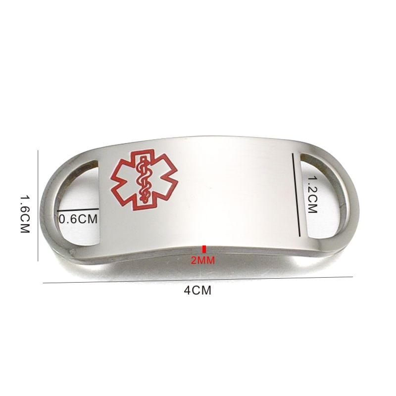 Medical Alert ID Tag Wrap Around Leather Bracelet