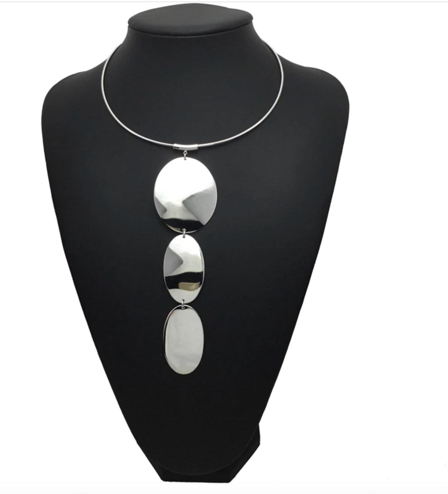 Triple Oval Circle Statement Torque Choker