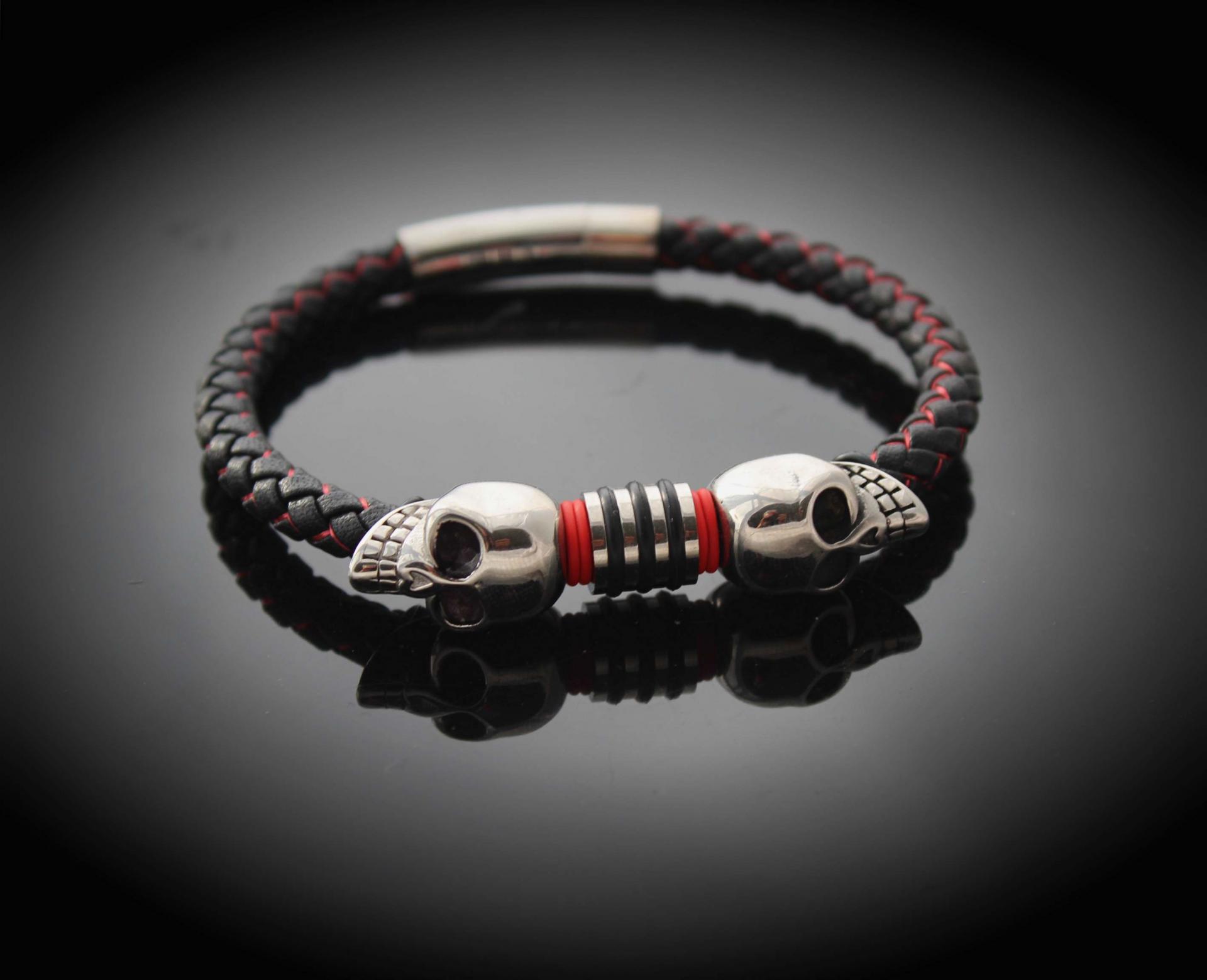 Baby skull Silk leather bracelet