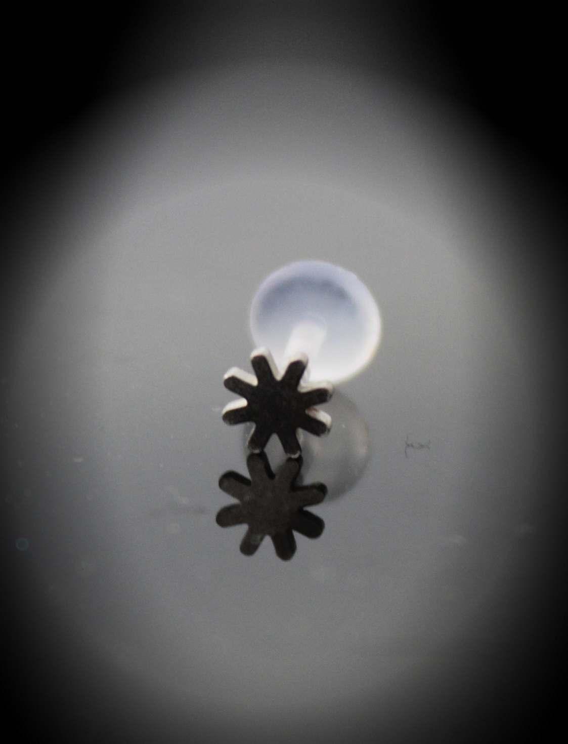 Bioplast Labret with Stainless Steel Sun Design