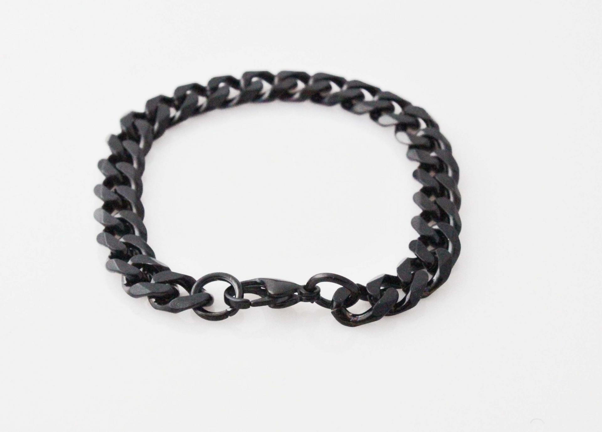 Black Stainless Steel  Cuban Link Bracelet 22.5cm-24cm