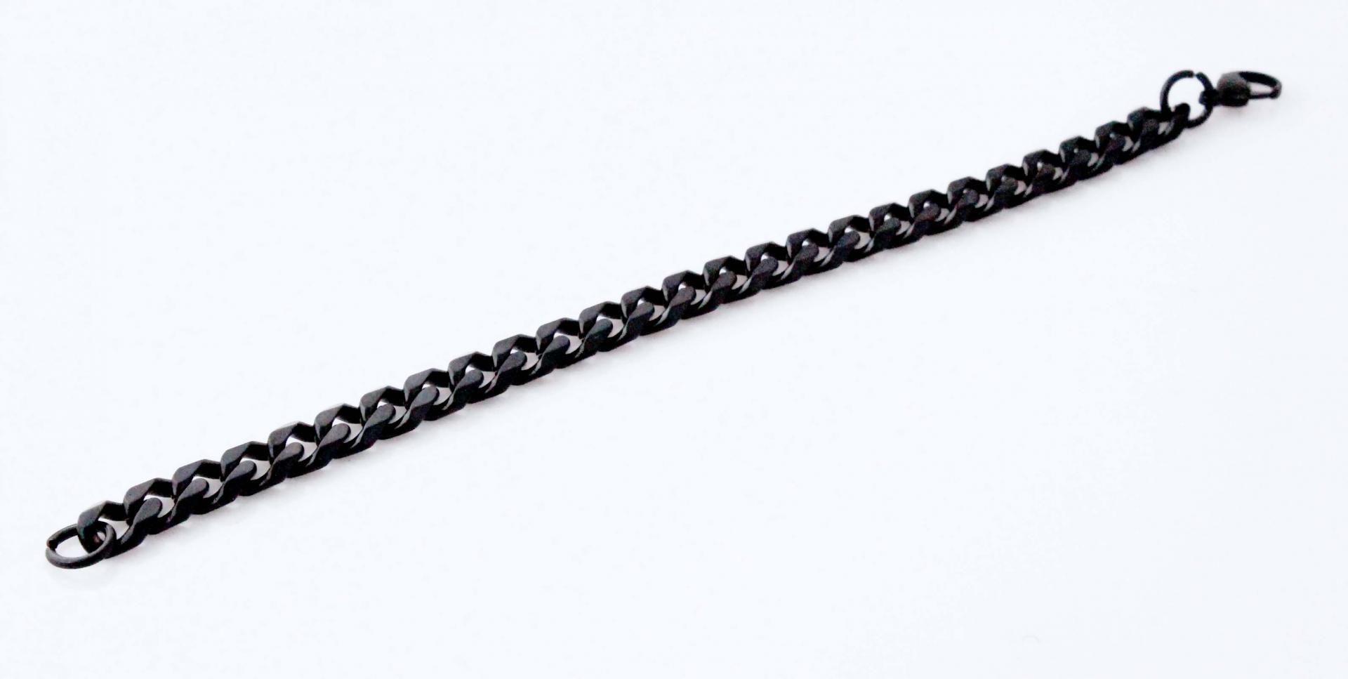 Black Stainless Steel  Cuban Link Bracelet 22.5cm-24cm