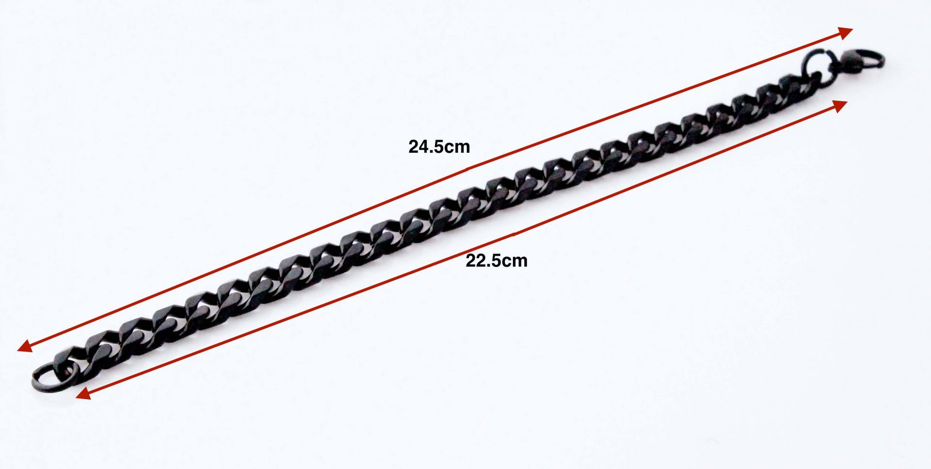 Black Stainless Steel  Cuban Link Bracelet 22.5cm-24cm