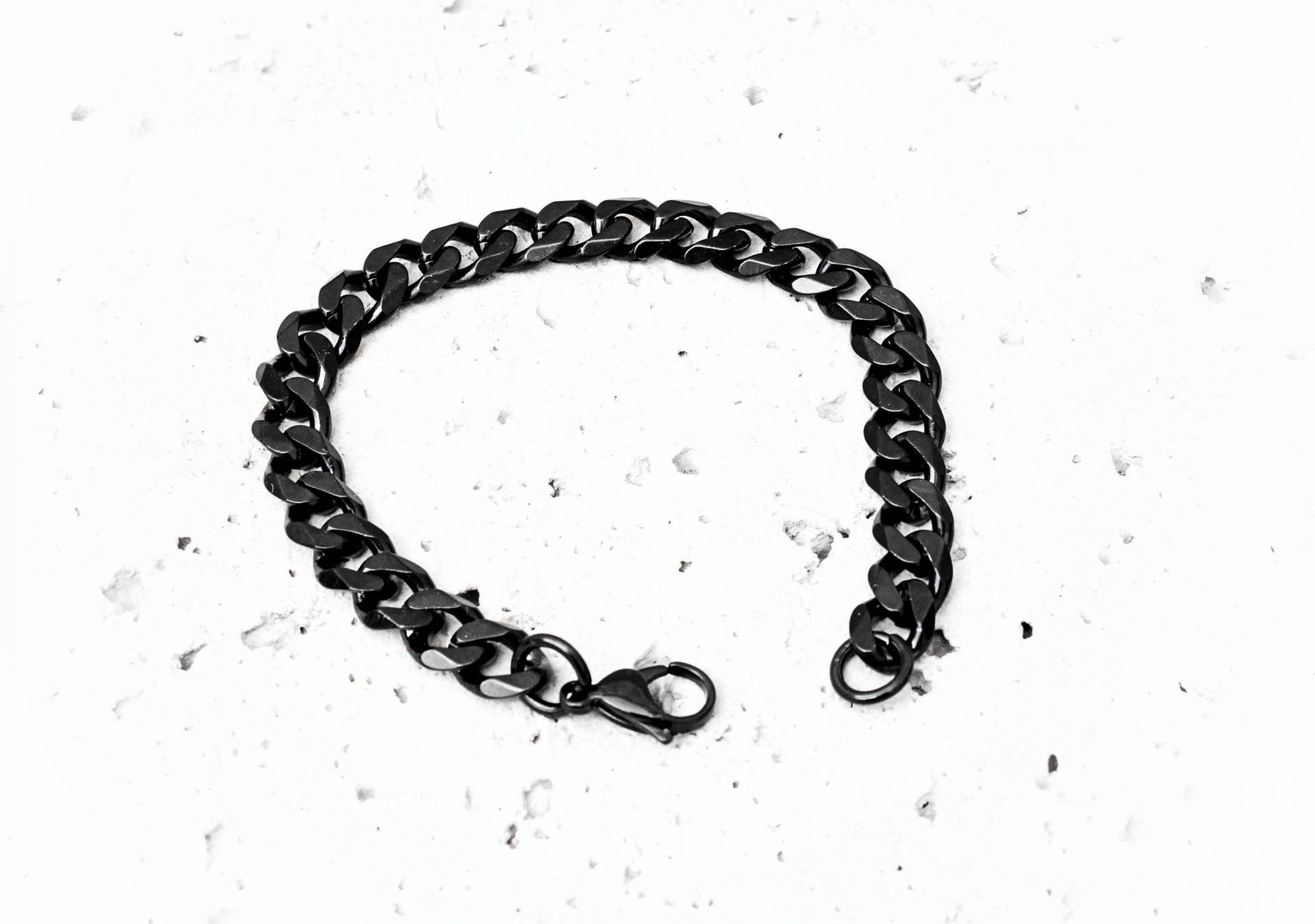 Black Stainless Steel  Cuban Link Bracelet 22.5cm-24cm