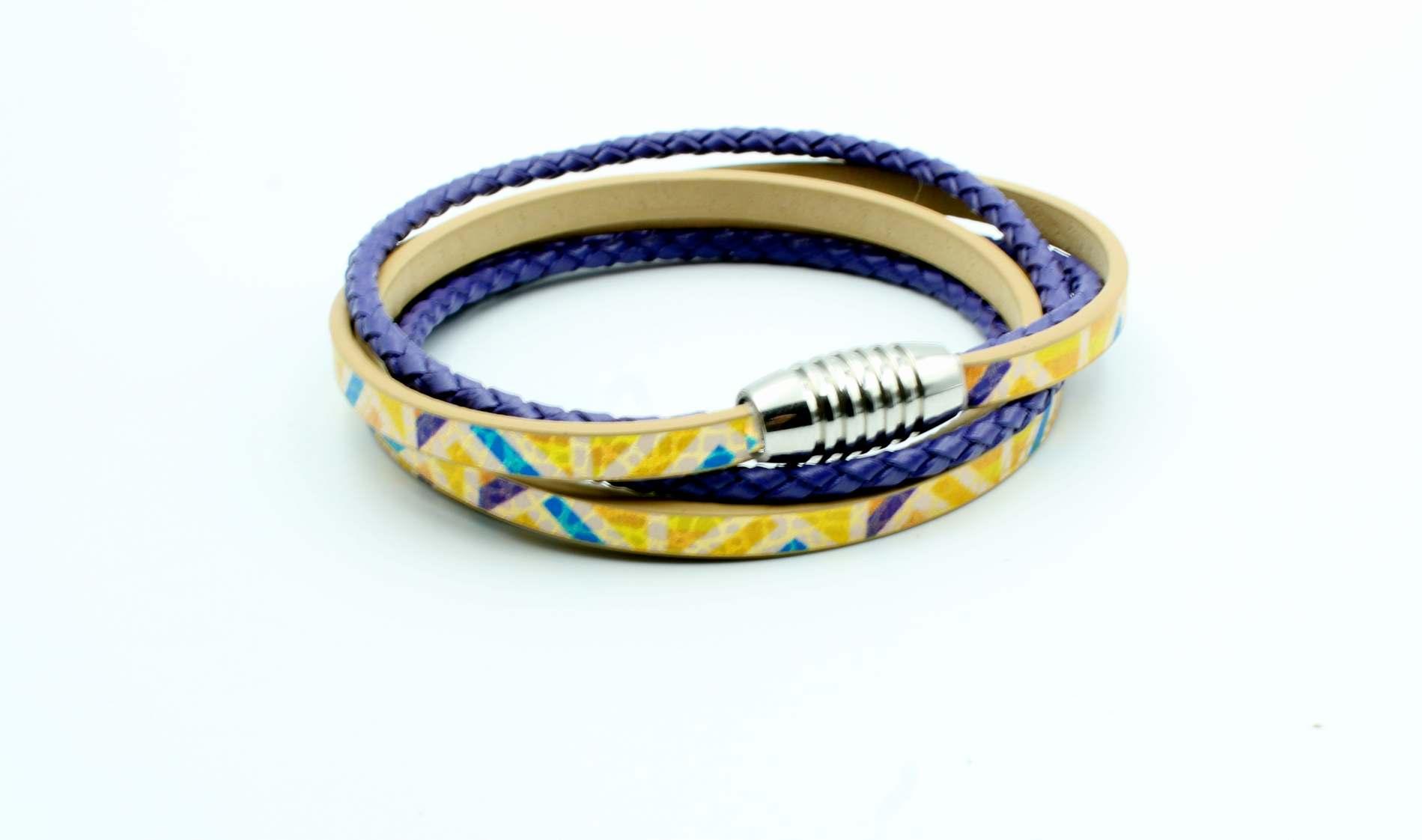 Wrap Around Bracelet Golden Purple Twist