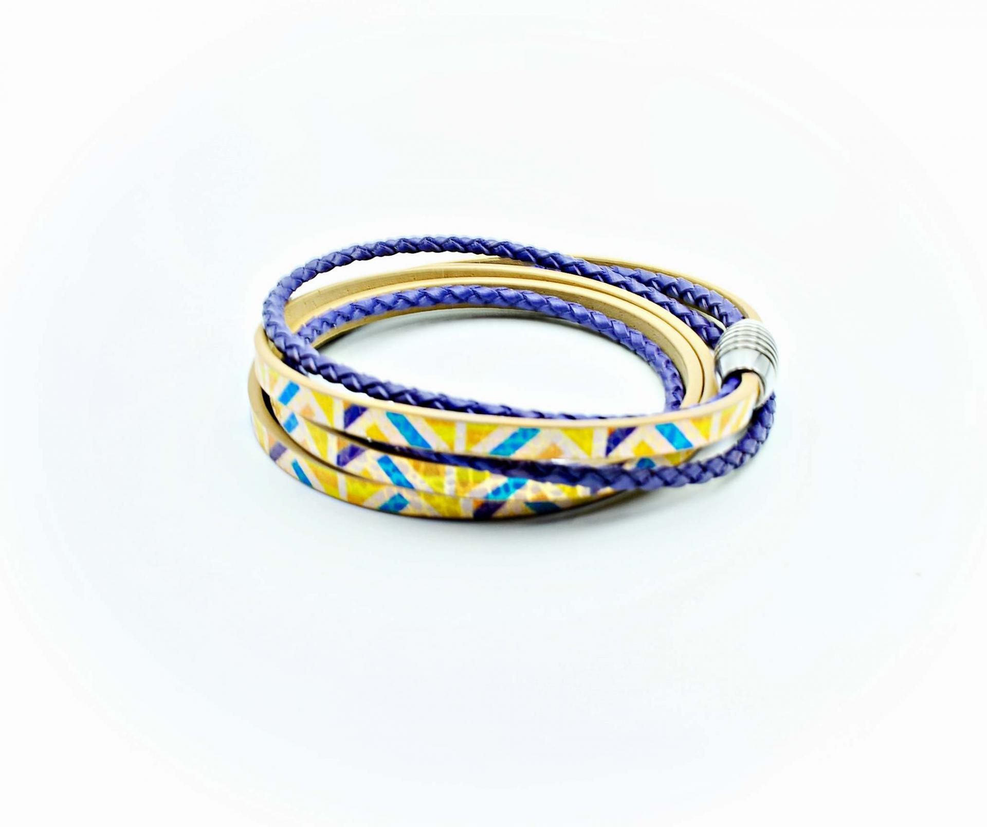 Wrap Around Bracelet Golden Purple Twist