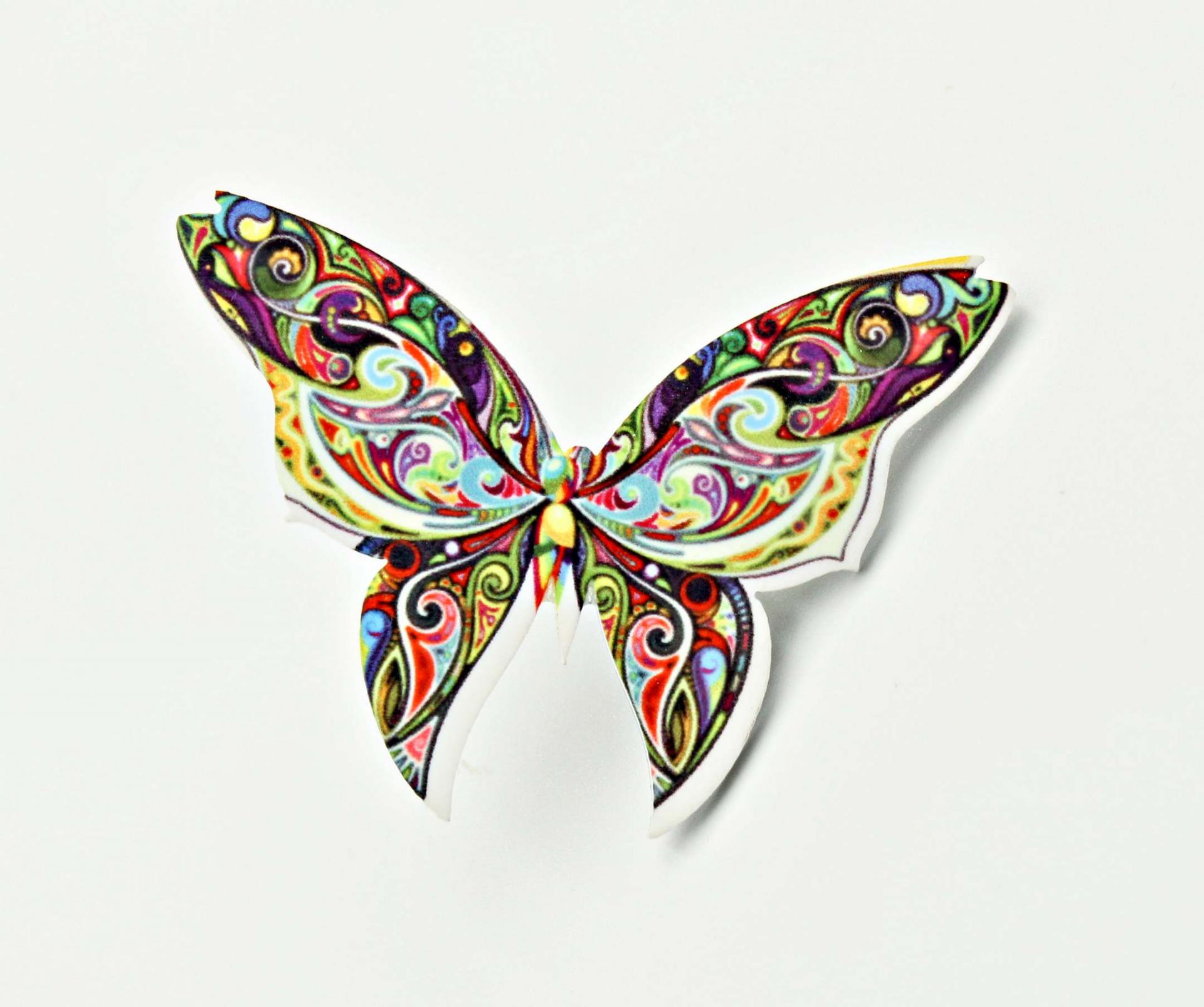 Butterfly Brooch Colourful Acrylic Design