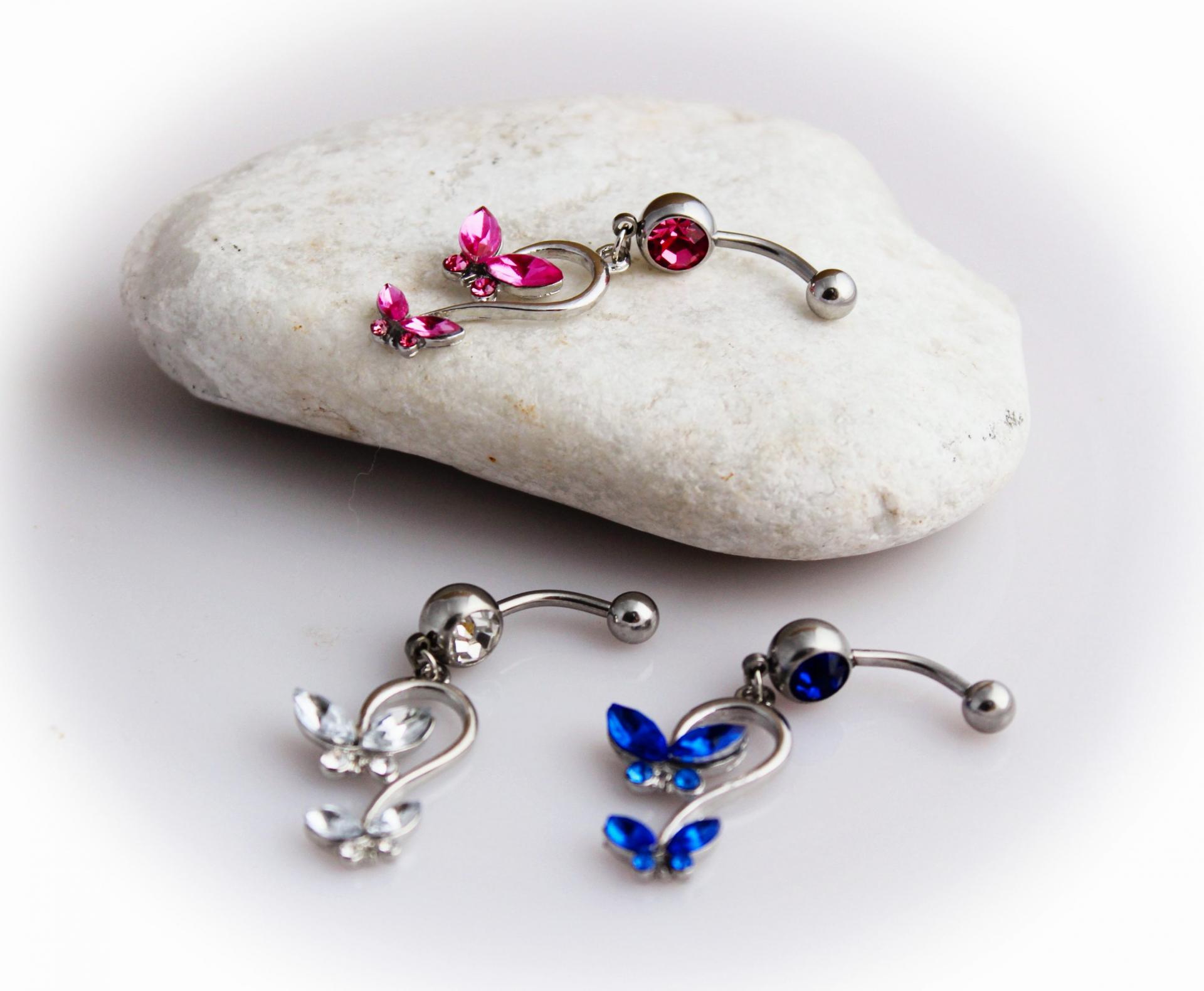 Butterfly Dangle Barbell Navel Ring