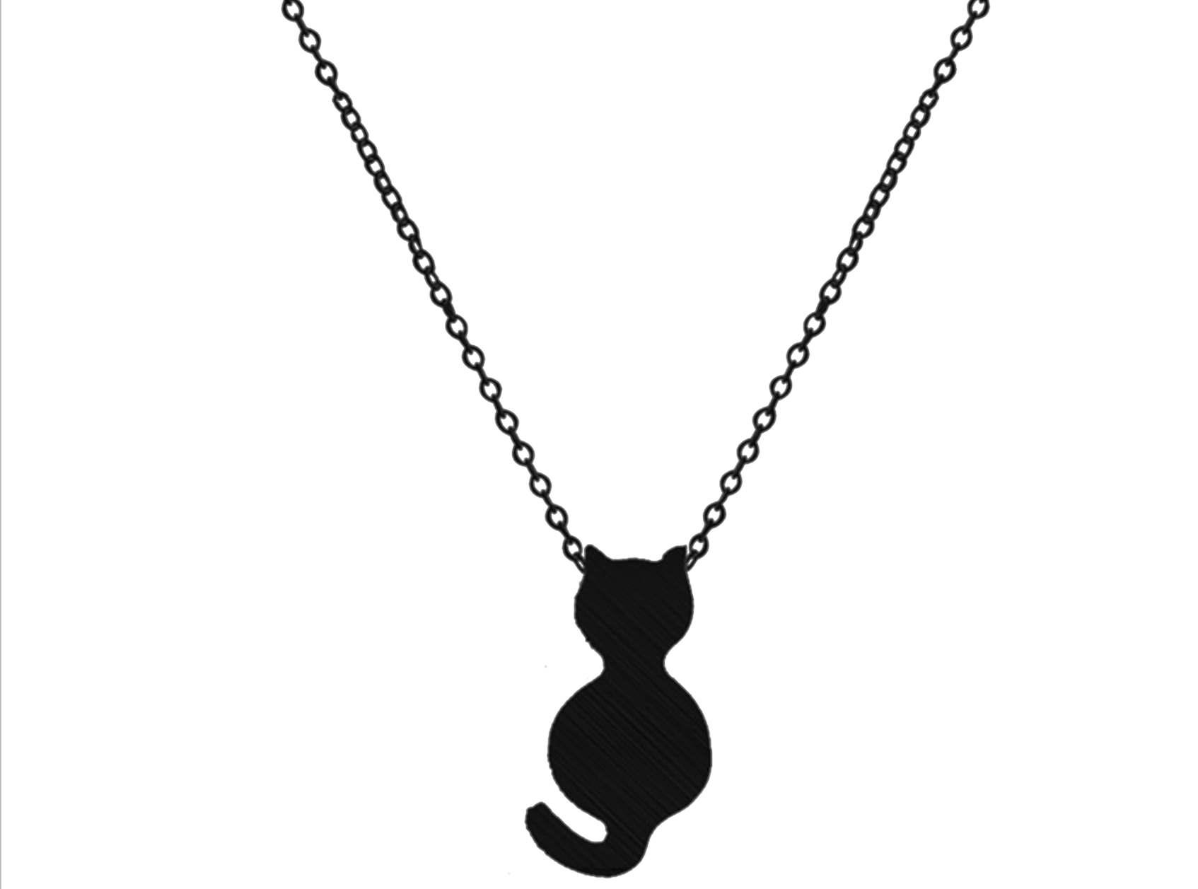Bloomingdale's Black Diamond Cat Pendant Necklace in 14K Rose Gold, .40 ct.  t.w. | Bloomingdale's