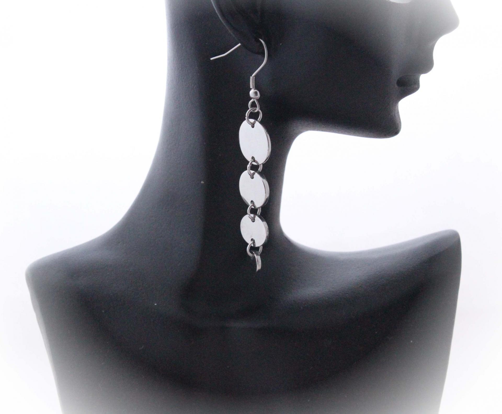 Stainless Steel Dangle Circle Earrings