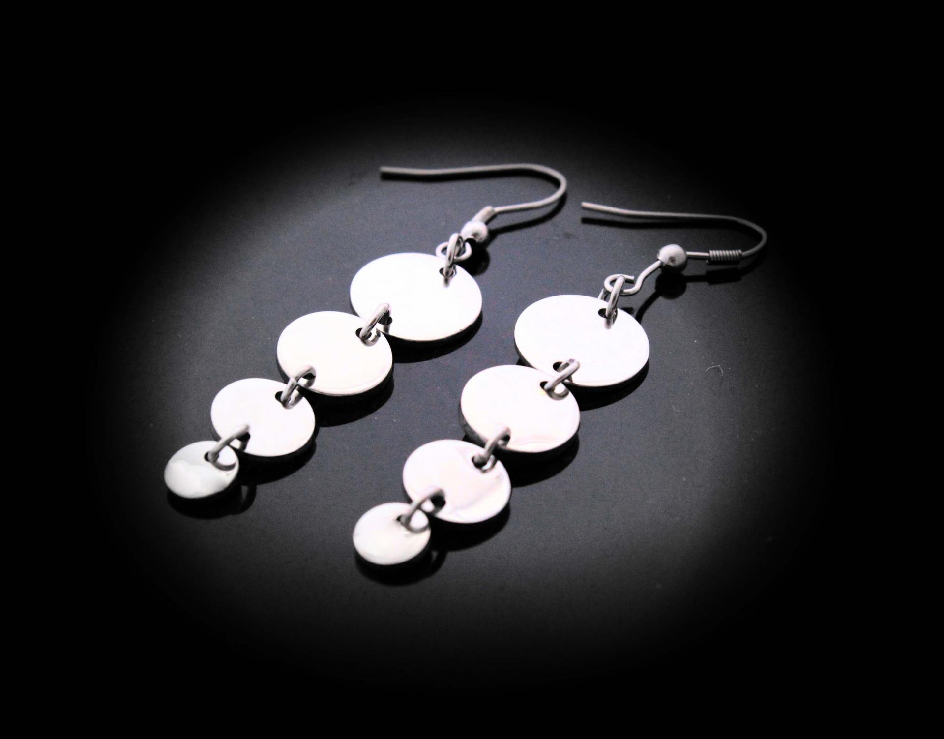 Stainless Steel Dangle Circle Earrings