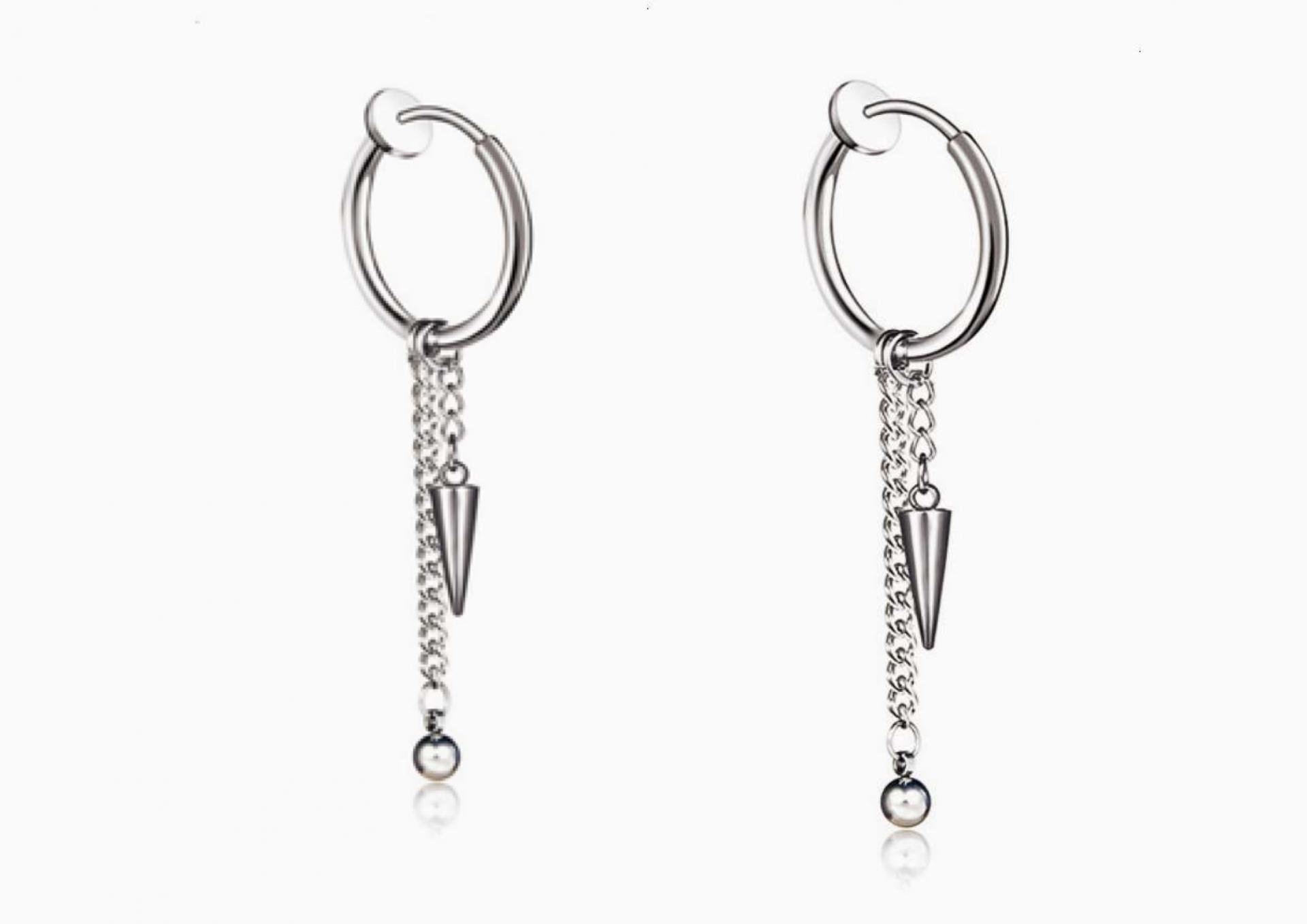 3 pc Stainless Steel Non-pierced Fake Earrings Cross Dangle Ear Bone Clip  Fashion Men's Ear Clip Ear Bone Stud Earrings | SHEIN USA