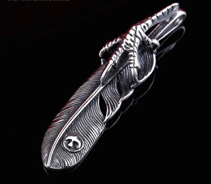 Eagle Claw Feather Pendant - Stainless Steel