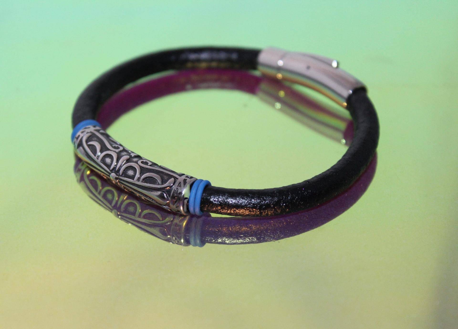 Cross Totem Leather & Steel Bracelet - Customisable!