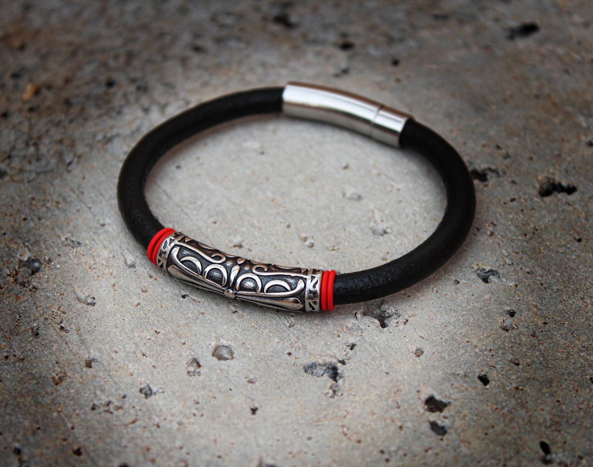 Cross Totem Leather & Steel Bracelet - Customisable!