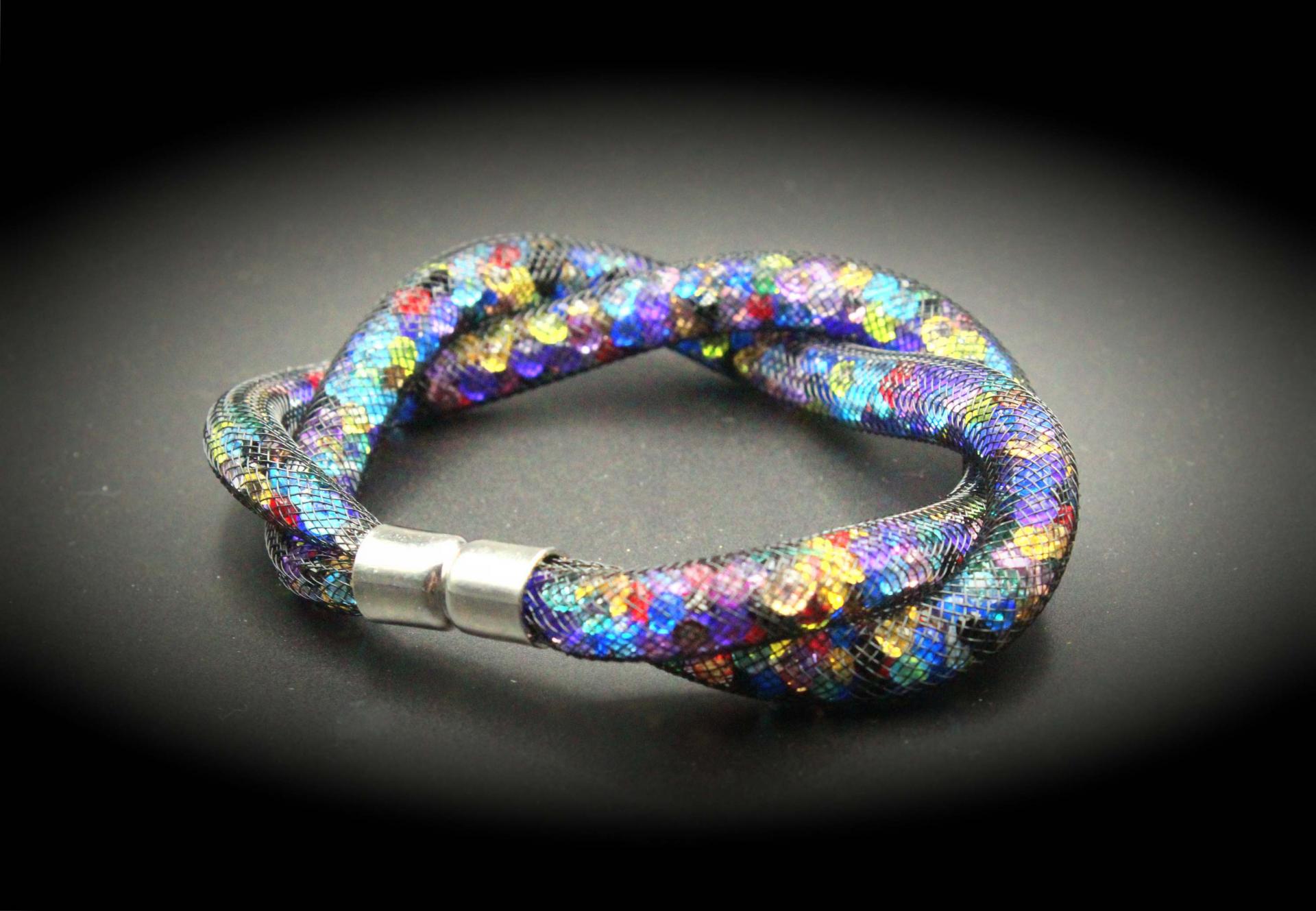 Crystal Mesh Colourful Twist Bracelet