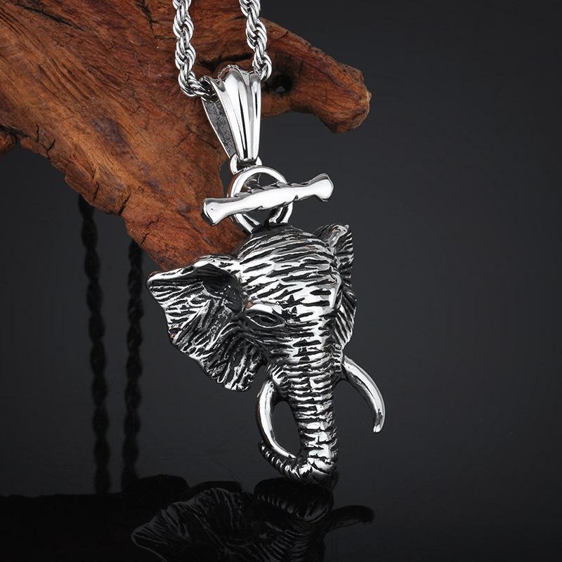 Elephant Pendant - Stainless Steel Statement Piece