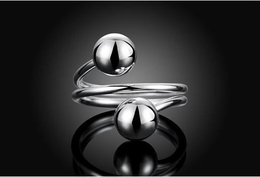 Double Ball Bohemian Stainless Steel Ring - Adjustable