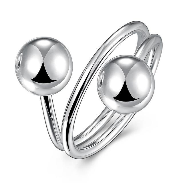 Double Ball Bohemian Stainless Steel Ring - Adjustable