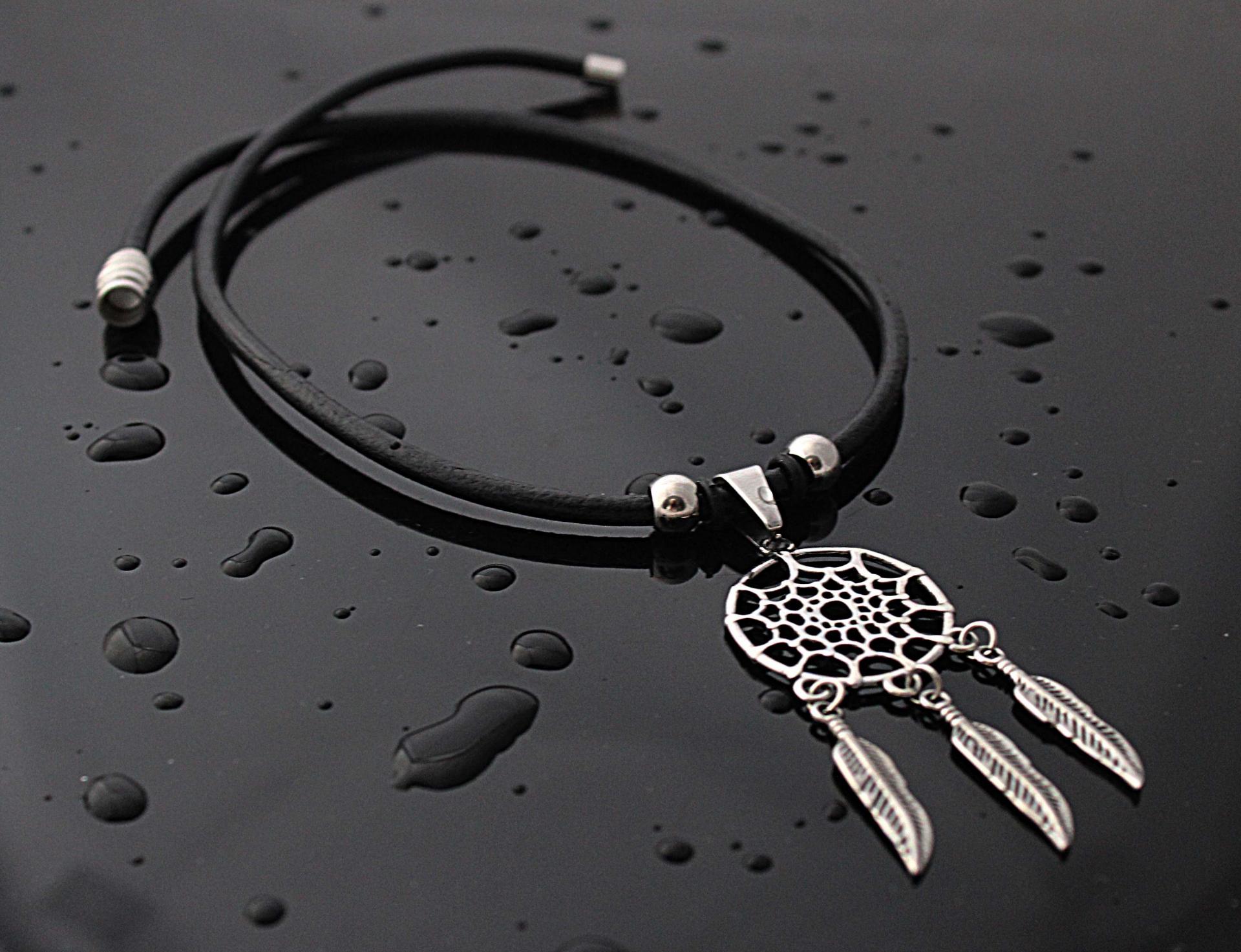 Dream Catcher Genuine Leather Choker