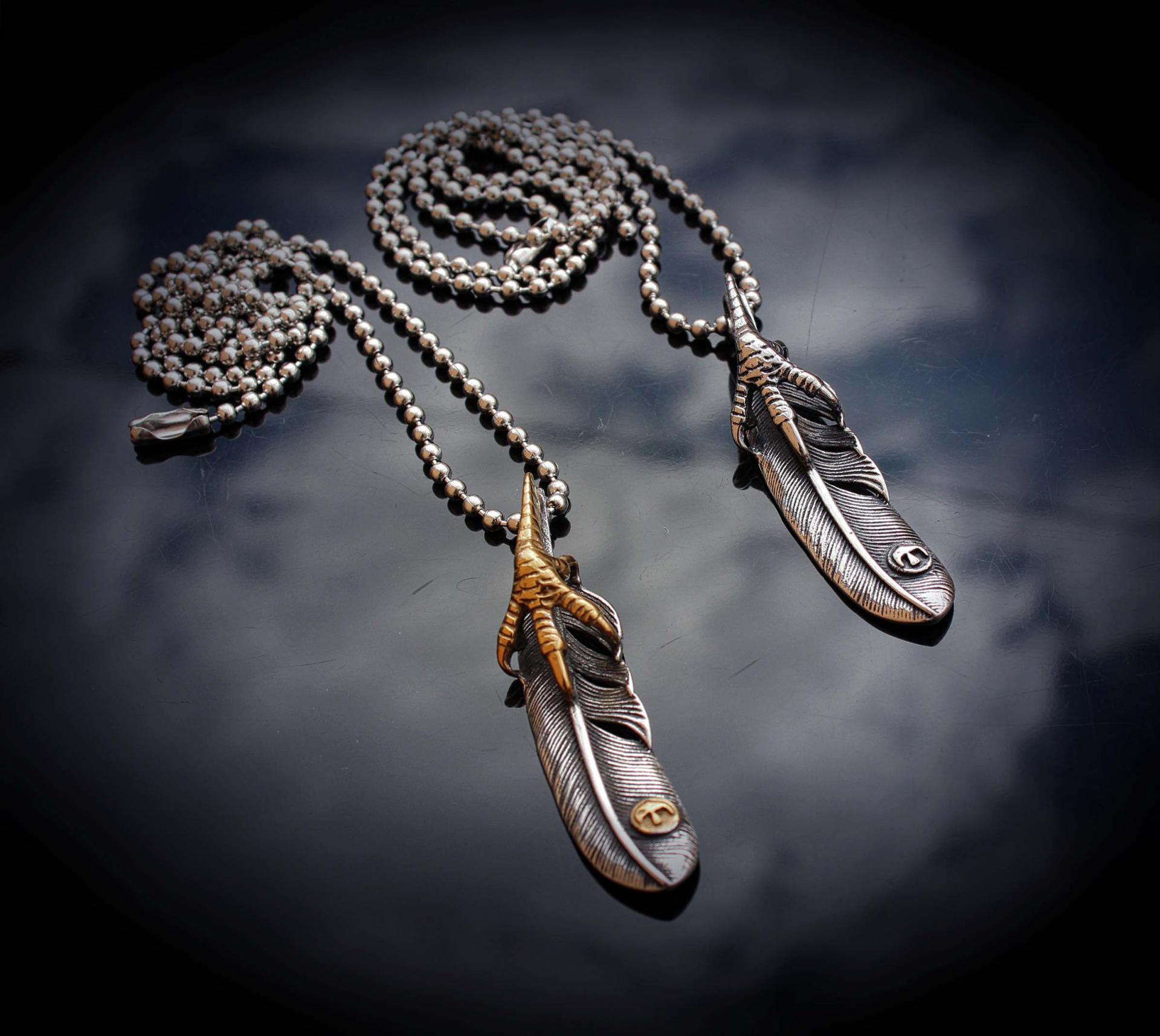 Eagle Claw Feather Pendant - Stainless Steel