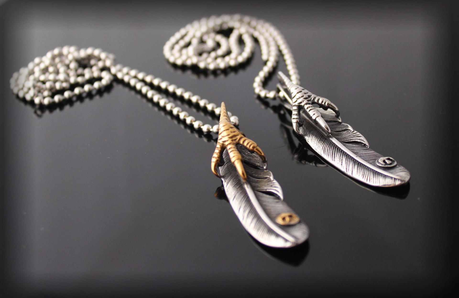 Eagle Claw Feather Pendant - Stainless Steel