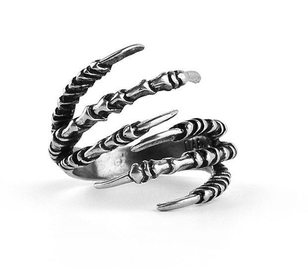 Titanium Eagle Claw Wrap Around Adjustable Ring