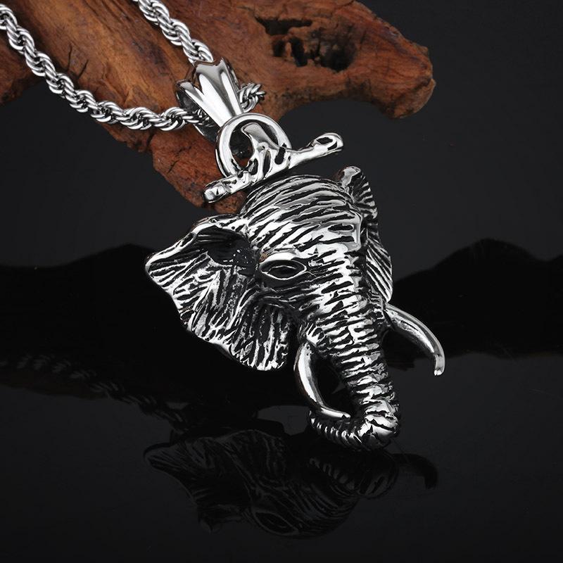 Elephant Pendant - Stainless Steel Statement Piece