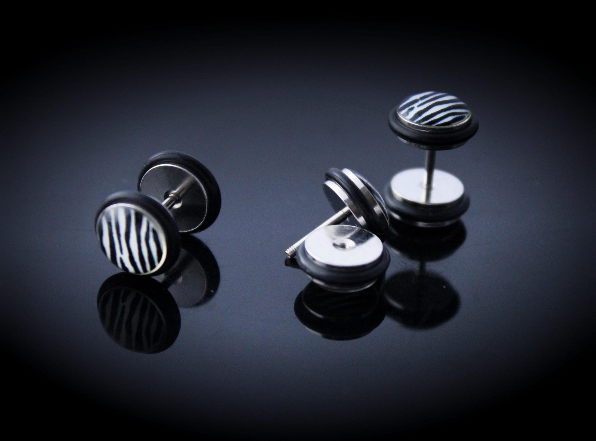 Fake Ear Plug Stretcher - Zebra Print