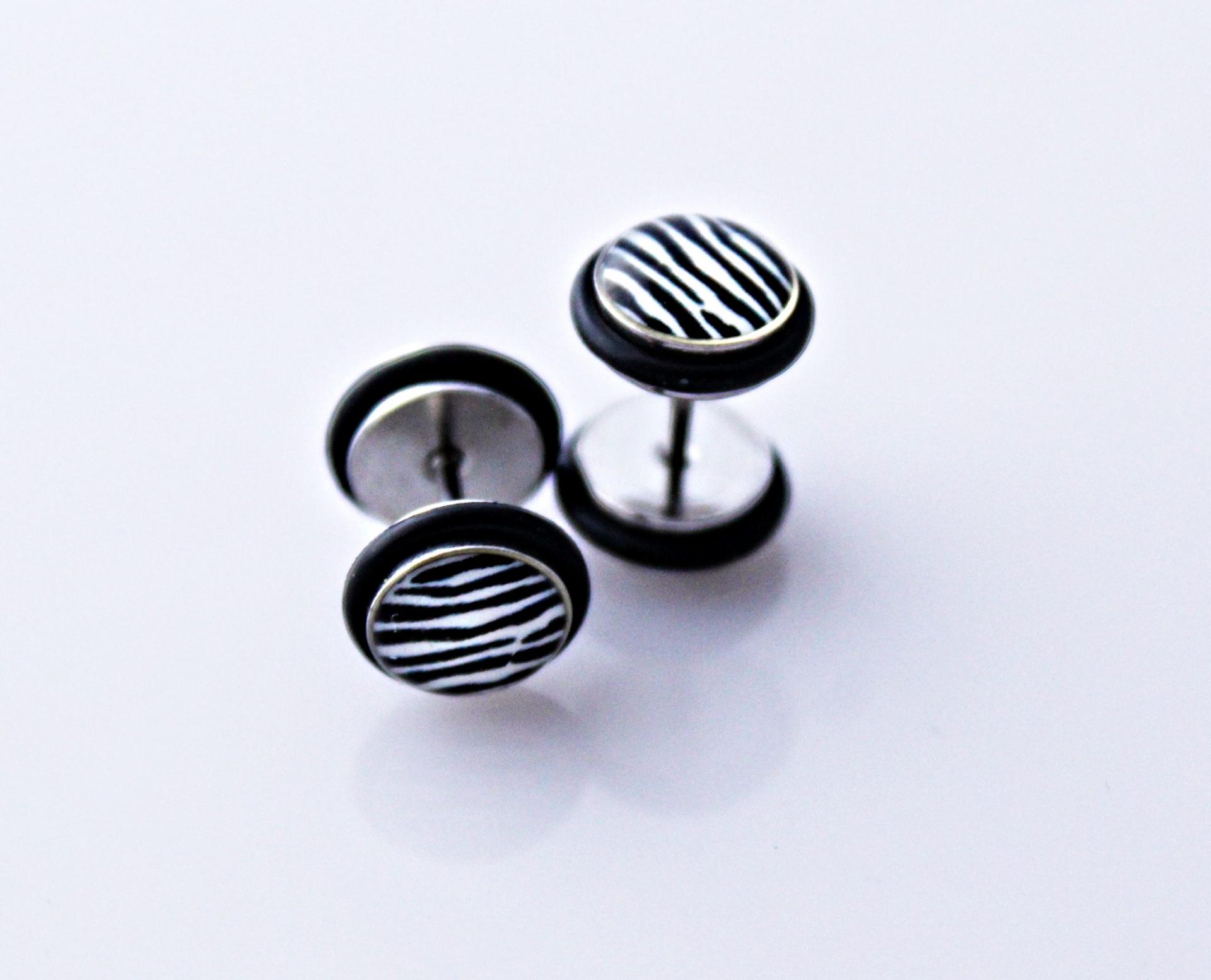 Fake Ear Plug Stretcher - Zebra Print