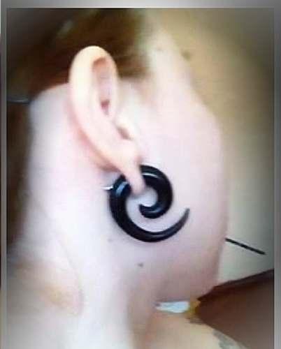 Fake Illusion Spiral Ear Taper -Black Acrylic - 3 Tribal Styles