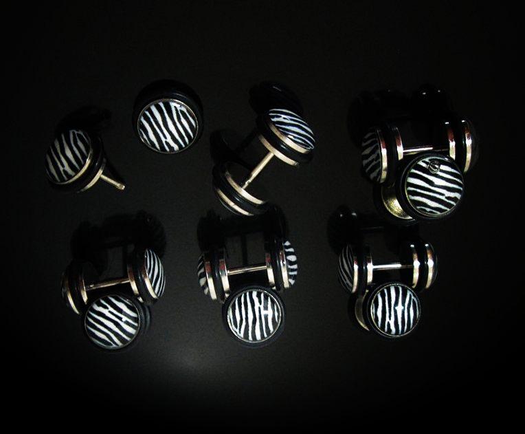 Fake Ear Plug Stretcher - Zebra Print