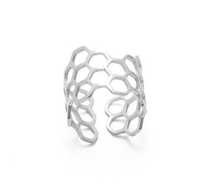 Geometric Honeycomb Design Adjustable Ring