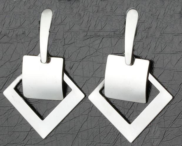 Stainless Steel Geometric Square Earrings