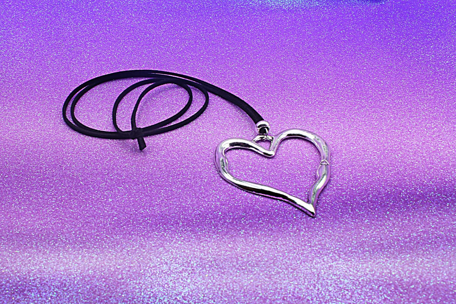 Heart Statement Long Necklace - Abstract Design