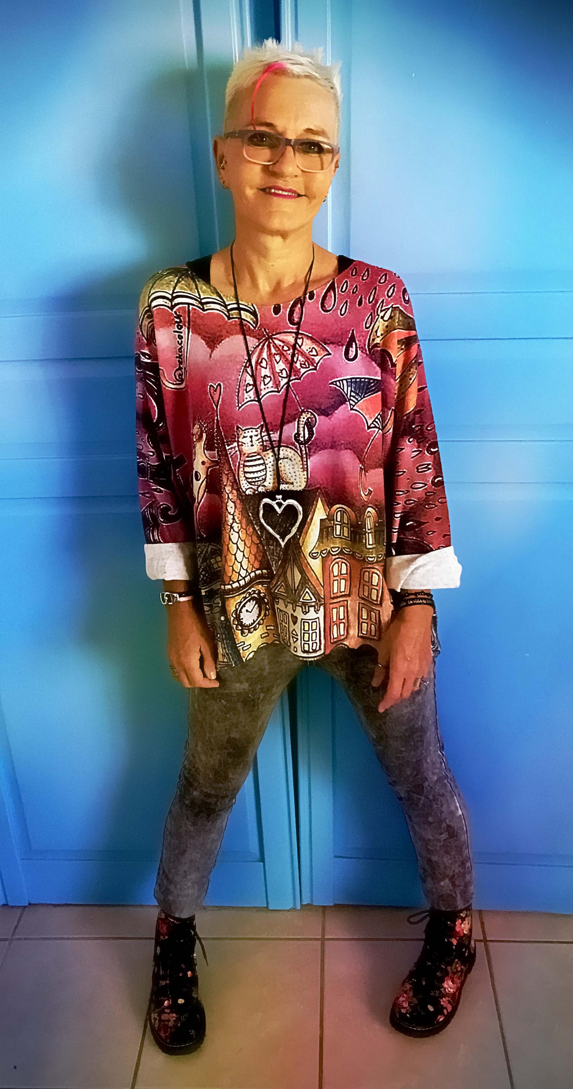 Heart Statement Long Necklace - Abstract Design