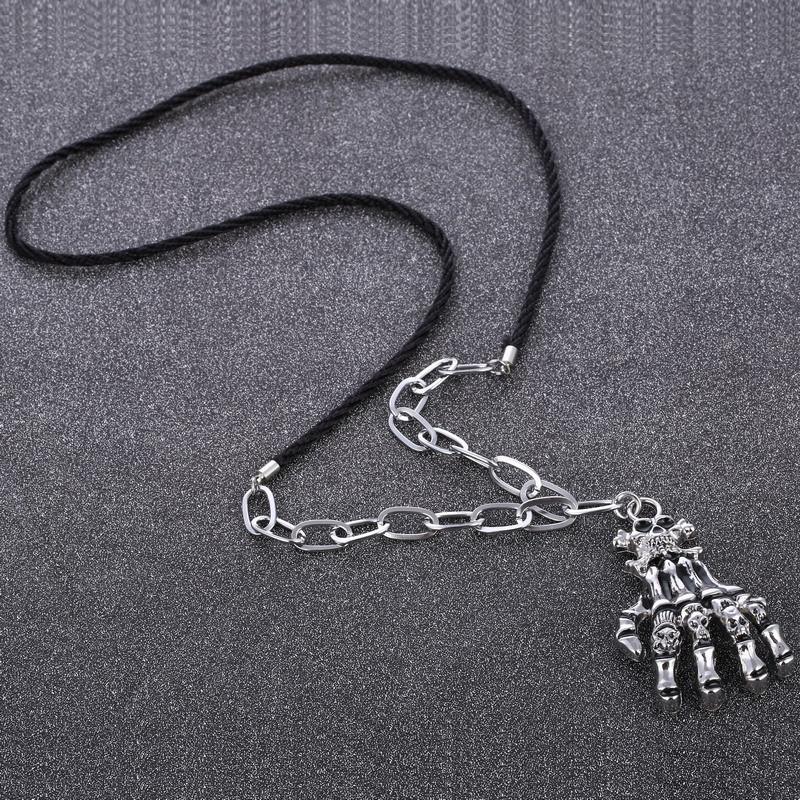 Vintage Punk Skull Hand Necklace